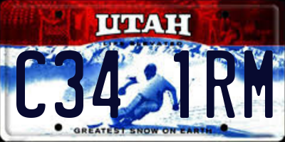 UT license plate C341RM