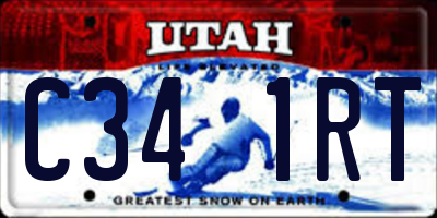 UT license plate C341RT