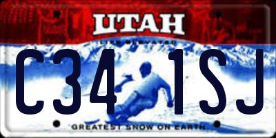 UT license plate C341SJ