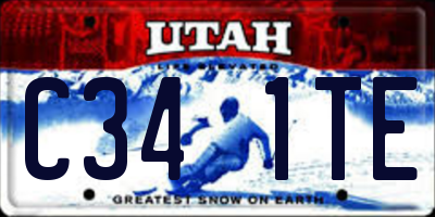 UT license plate C341TE