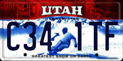 UT license plate C341TF