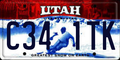 UT license plate C341TK