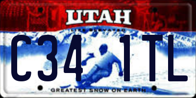 UT license plate C341TL