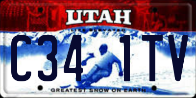 UT license plate C341TV