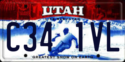 UT license plate C341VL