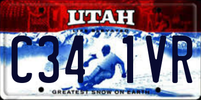 UT license plate C341VR