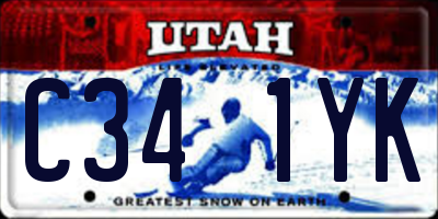 UT license plate C341YK