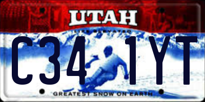 UT license plate C341YT