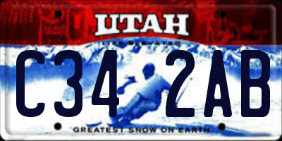 UT license plate C342AB