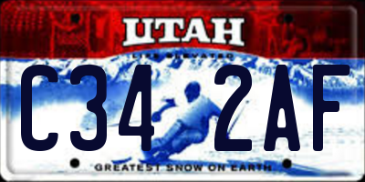 UT license plate C342AF