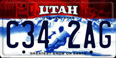 UT license plate C342AG
