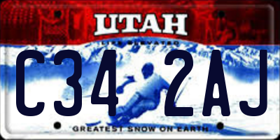 UT license plate C342AJ