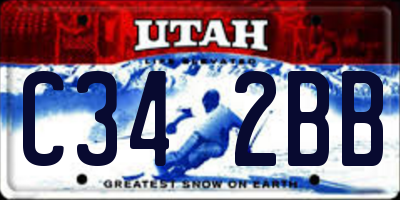 UT license plate C342BB