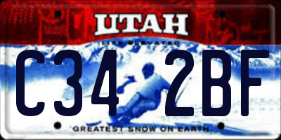 UT license plate C342BF