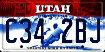 UT license plate C342BJ