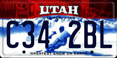 UT license plate C342BL