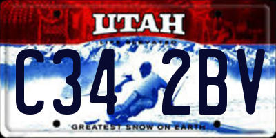 UT license plate C342BV