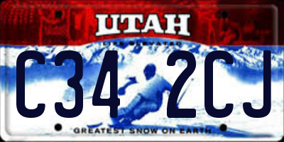 UT license plate C342CJ