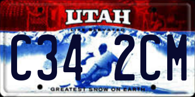 UT license plate C342CM