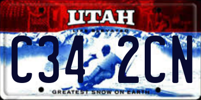 UT license plate C342CN