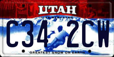 UT license plate C342CW