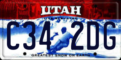 UT license plate C342DG