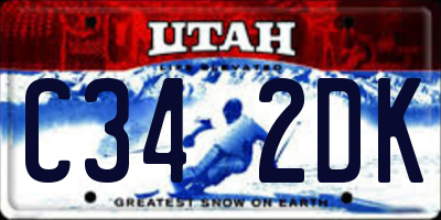 UT license plate C342DK