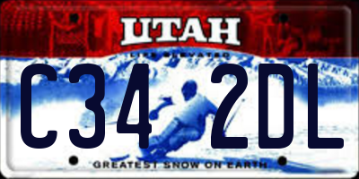 UT license plate C342DL