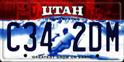 UT license plate C342DM