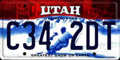 UT license plate C342DT