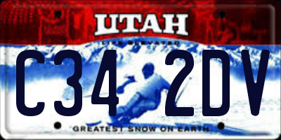 UT license plate C342DV