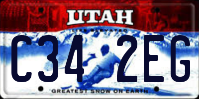 UT license plate C342EG