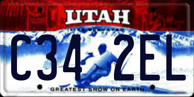 UT license plate C342EL