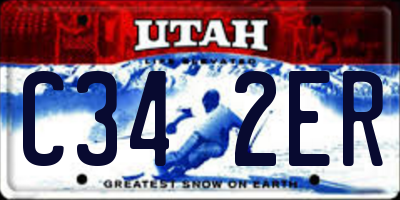 UT license plate C342ER