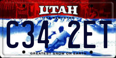 UT license plate C342ET