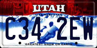 UT license plate C342EW