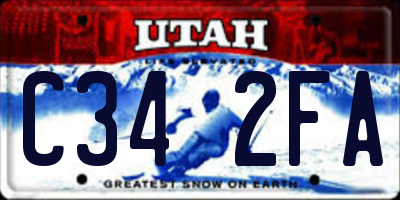 UT license plate C342FA