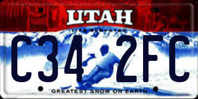 UT license plate C342FC
