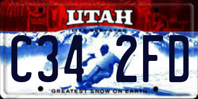 UT license plate C342FD