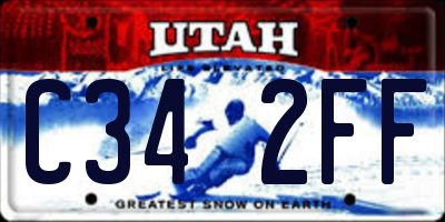 UT license plate C342FF