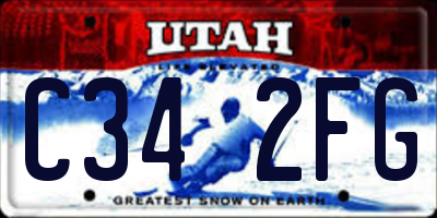 UT license plate C342FG