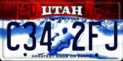 UT license plate C342FJ