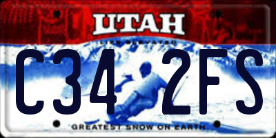 UT license plate C342FS