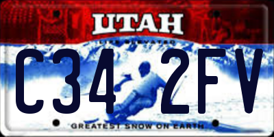UT license plate C342FV