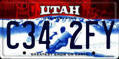 UT license plate C342FY