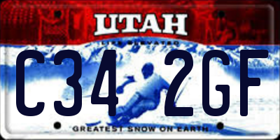 UT license plate C342GF