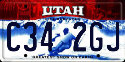 UT license plate C342GJ
