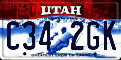 UT license plate C342GK