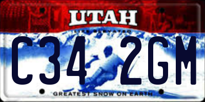 UT license plate C342GM