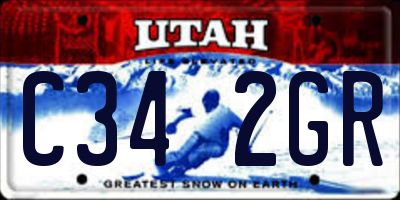 UT license plate C342GR
